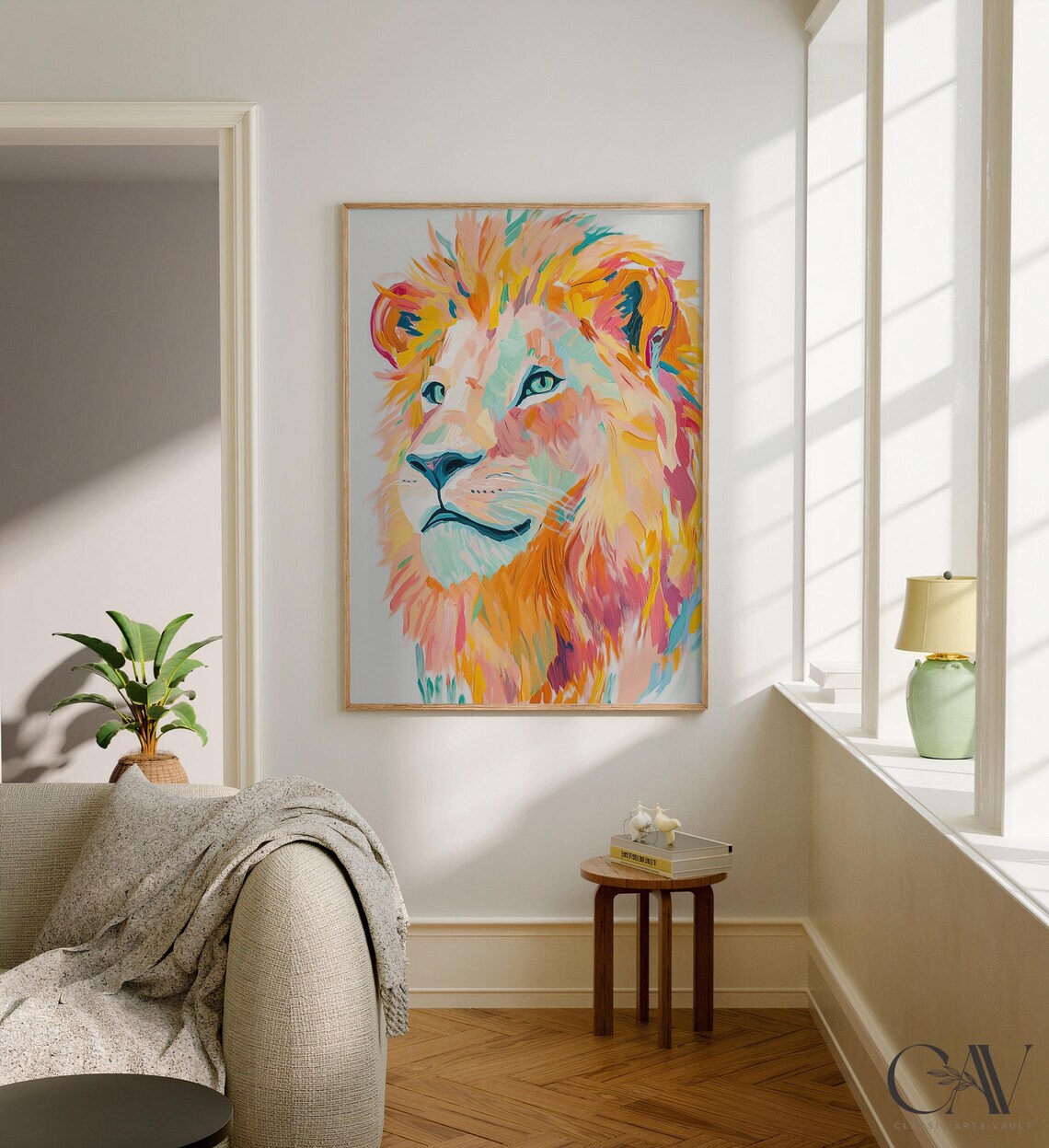 Colorful Lion Portrait Modern Pop Art Wildlife Animal Poster - Image 2