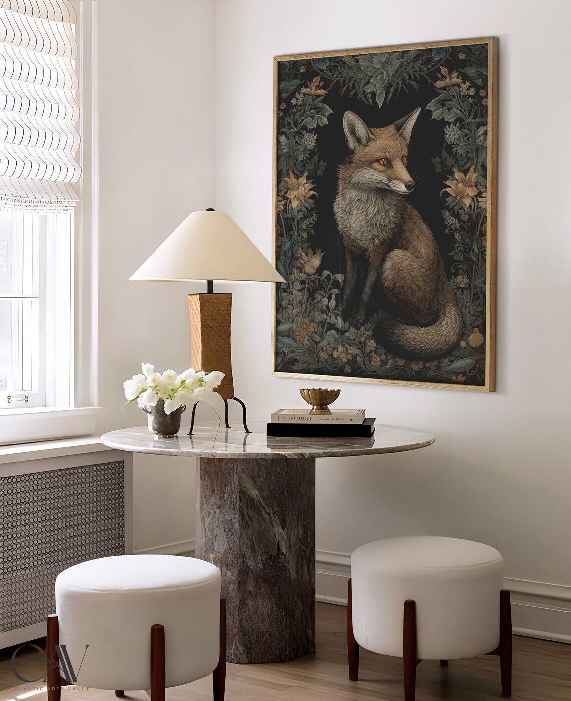 William Morris-Inspired Fox Art Print, Forest Wall Art - Image 2