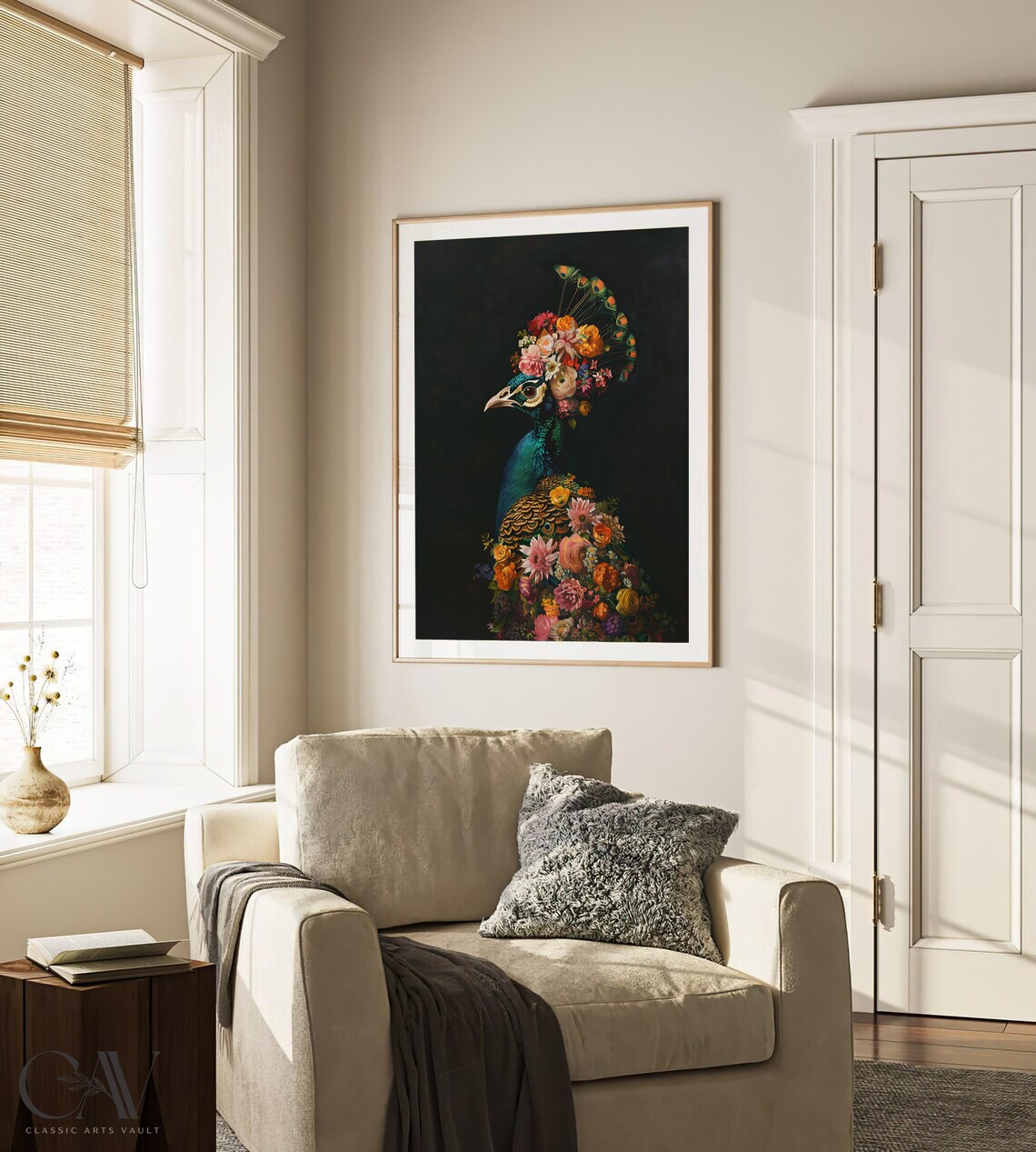 Peacock Maximalist Eclectic Animal Portrait Art Print - Image 2