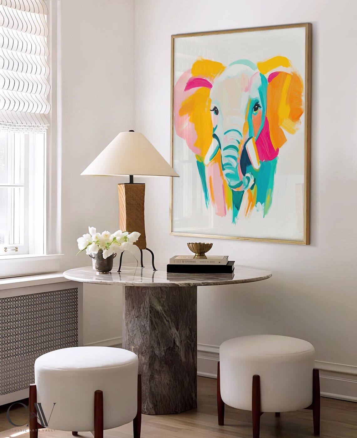Colorful Elephant Portrait Modern Pop Art Wildlife Animal Poster - Image 4