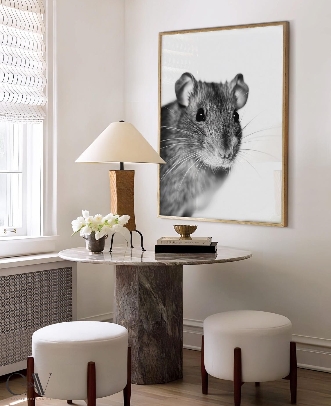 Black and White Rat Close Up Macro Portrait Photography Poster - Image 4