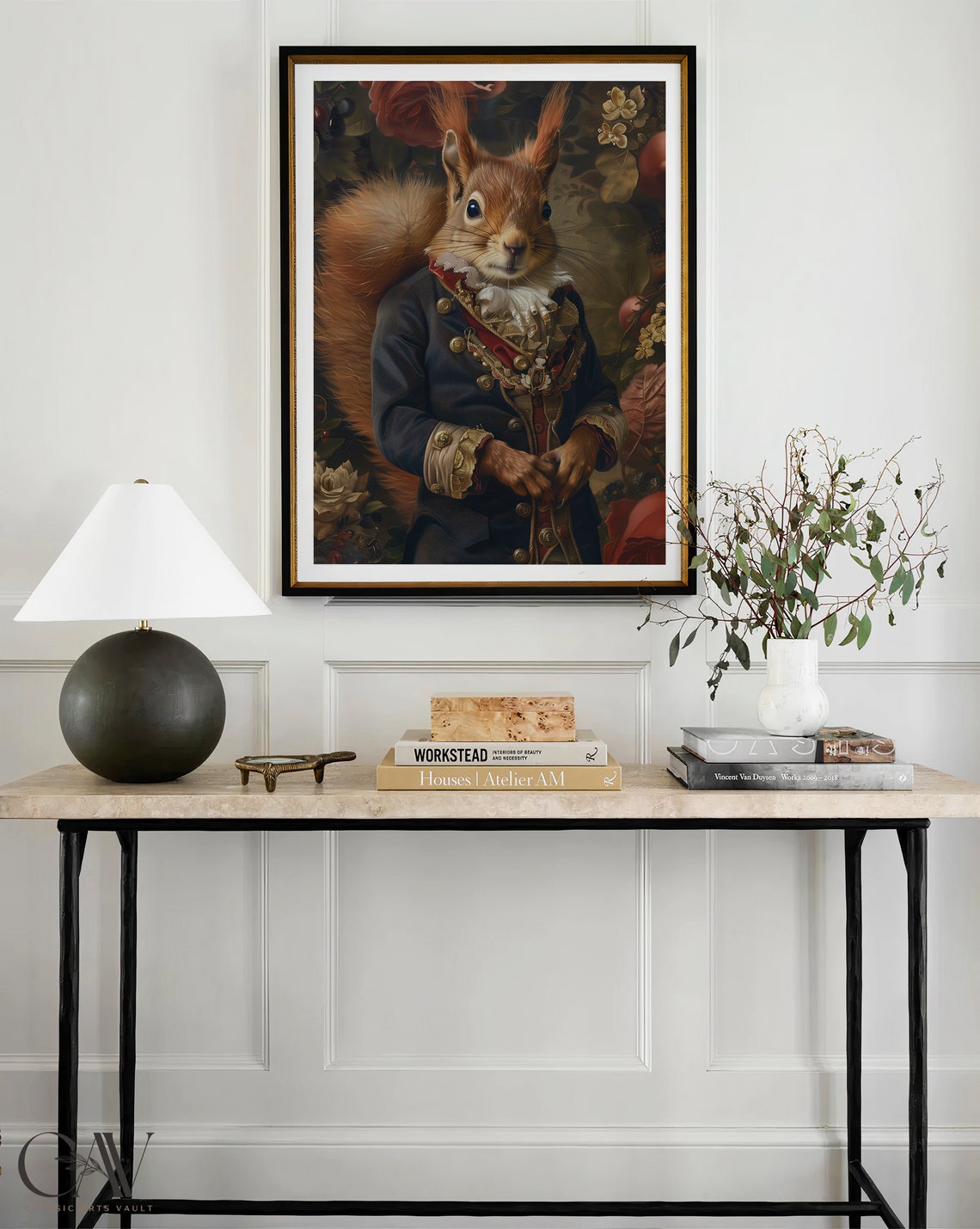 Squirrel Royal Portrait Navy Military Coat Ruff Collar Wall Art - Image 4
