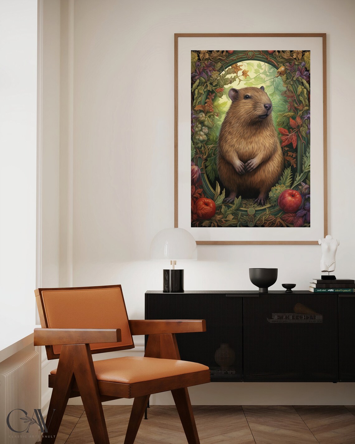 William Morris-Inspired Capybara Autumn Art Print - Image 5