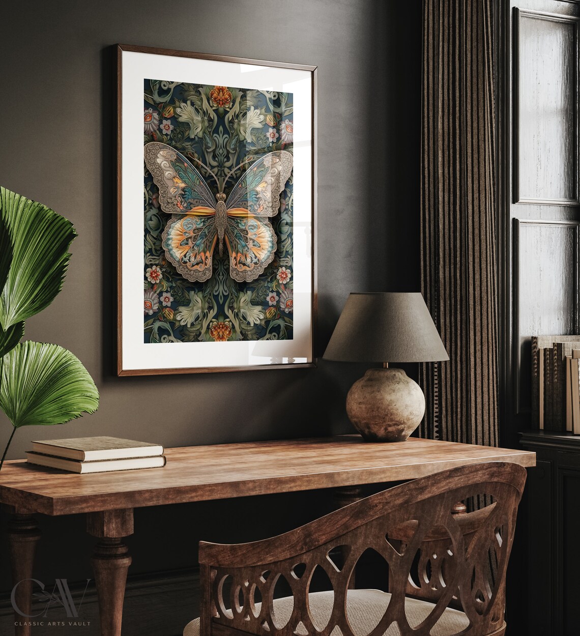 William Morris Inspired Butterfly Wall Art, Decor Print - Image 4