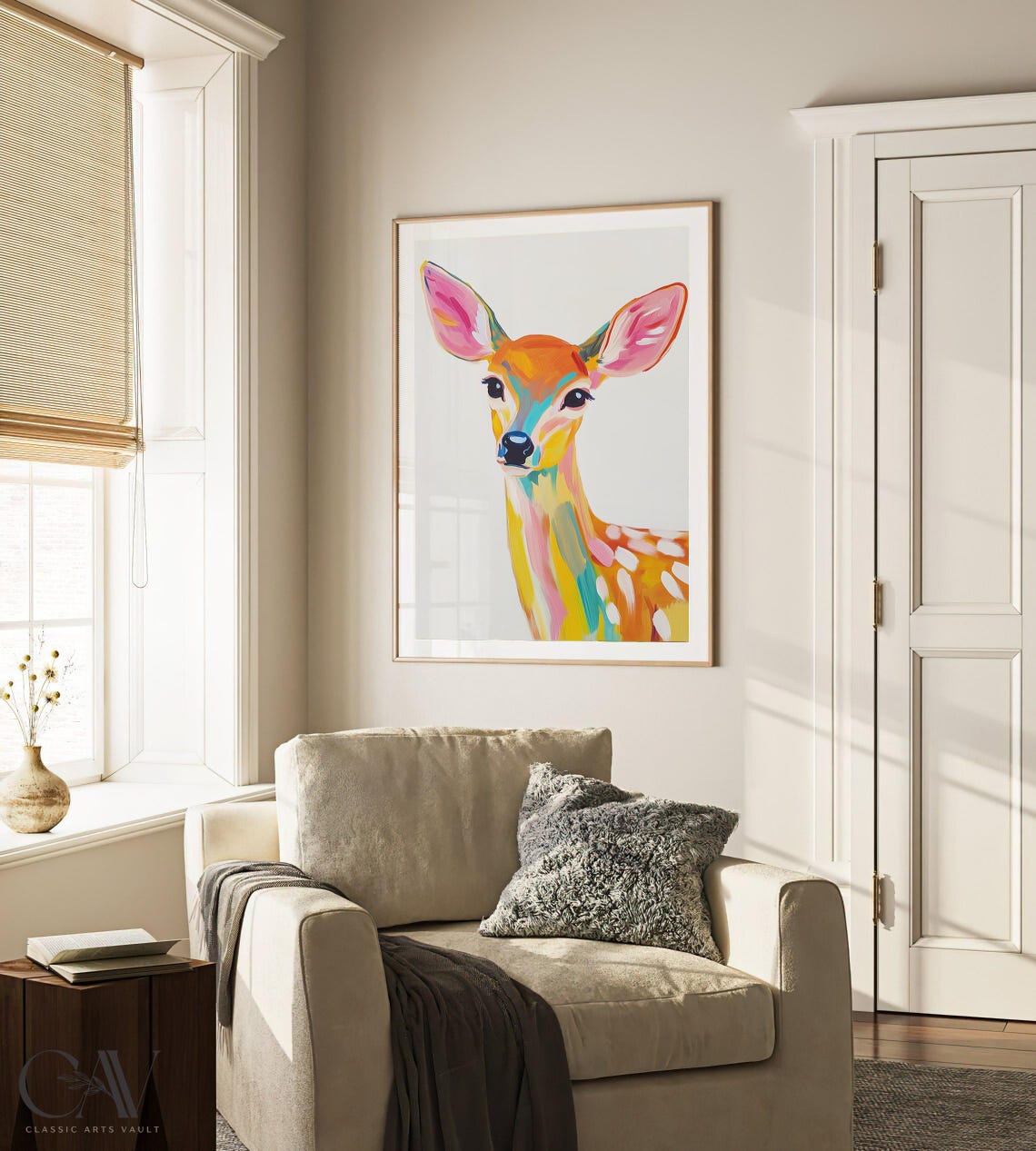 Colorful Fawn Portrait Modern Pop Art Wildlife Animal Poster - Image 3