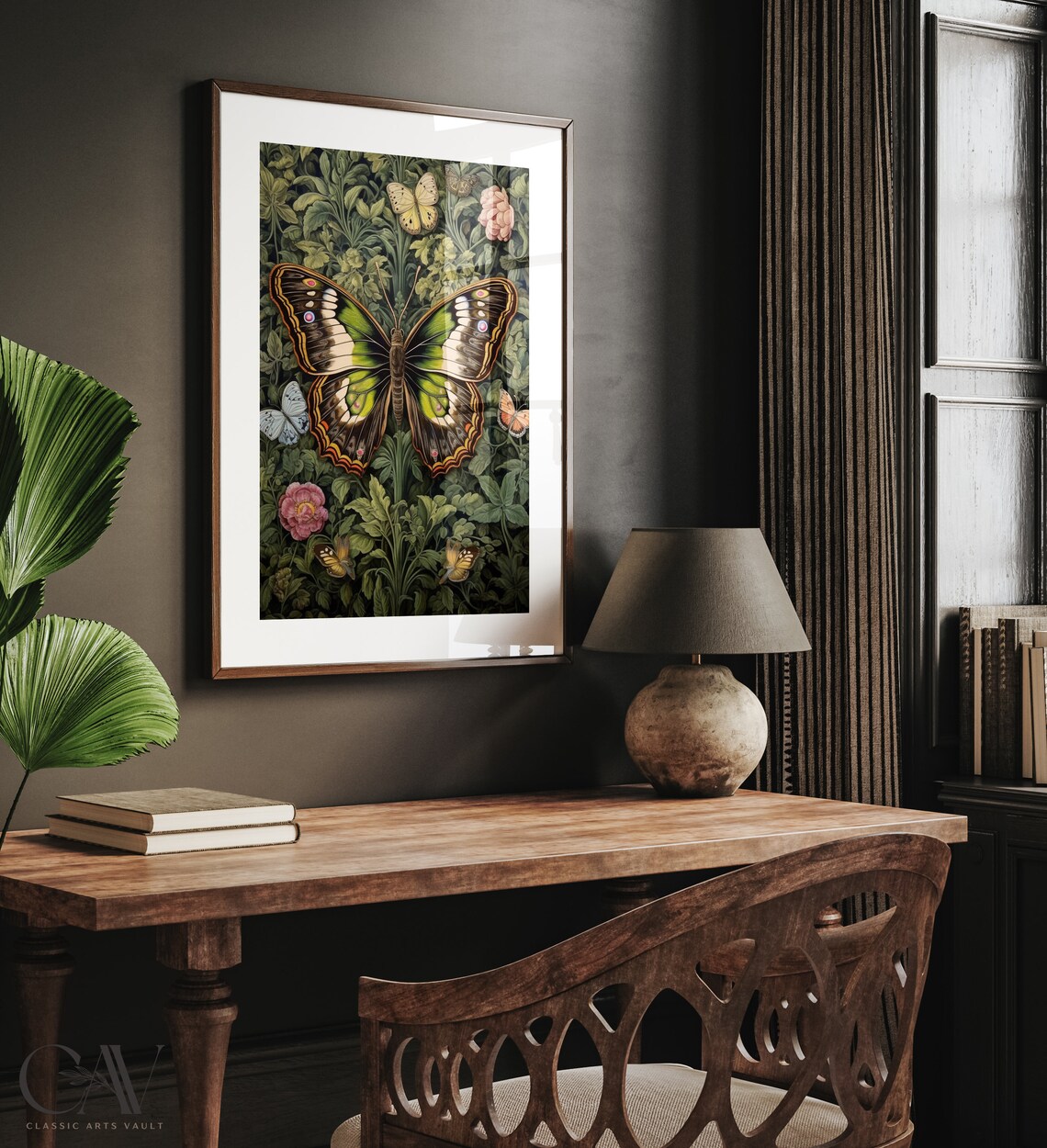 William Morris-Inspired Butterfly Wall Art Print - Image 4