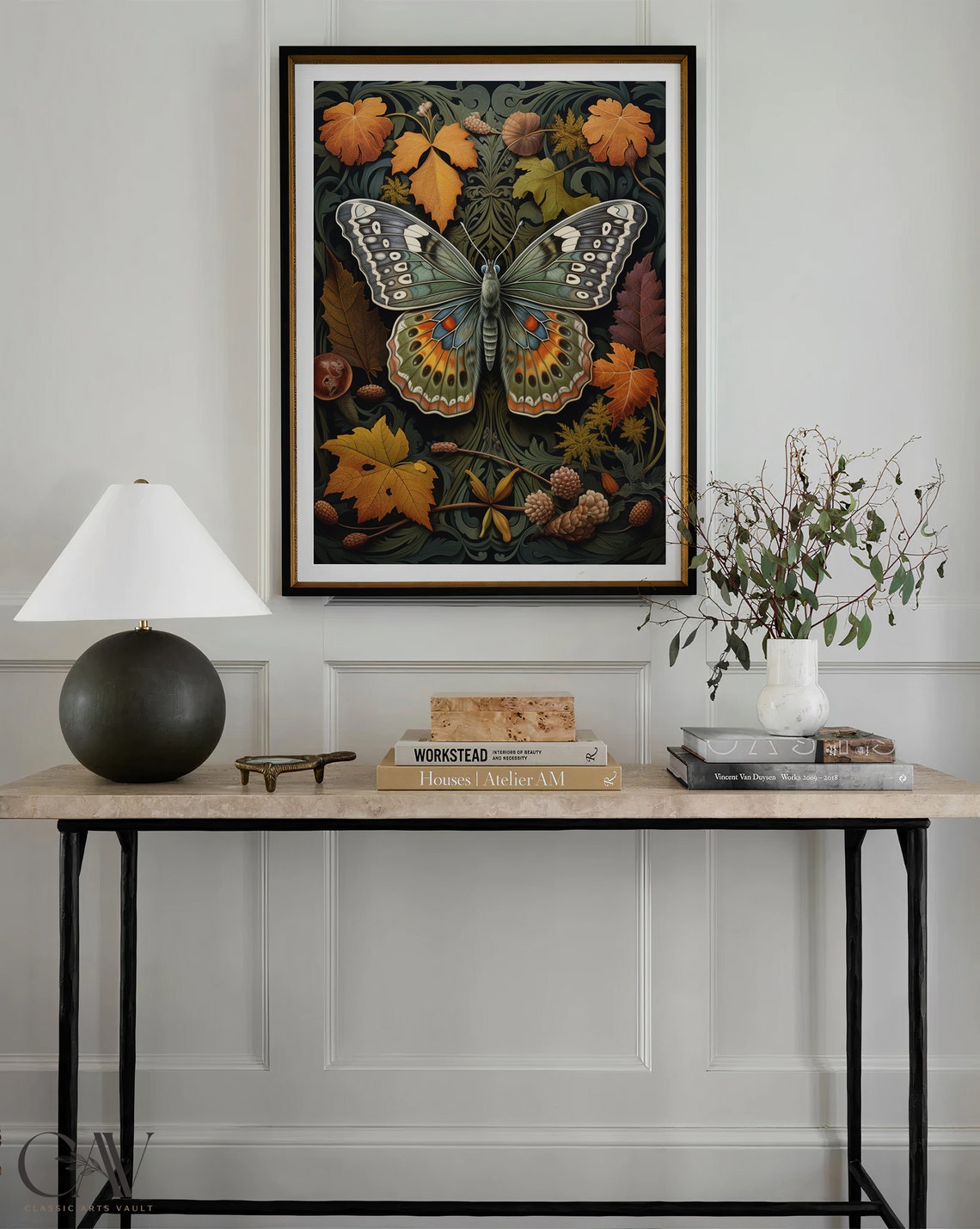 Colorful Butterfly With Orange Eyespots On Autumn Foliage Poster - Image 4