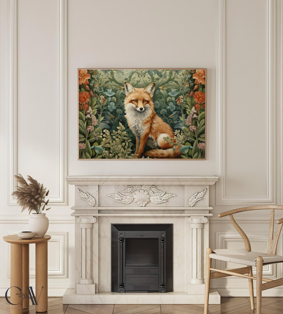 William Morris Inspired Fox Art Print, Rustic Farmhouse - Image 4