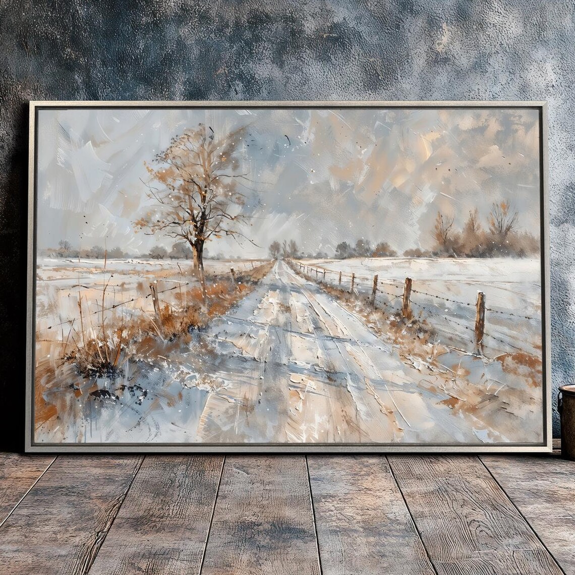 Winter Landscape Art Print, Farmhouse Decor