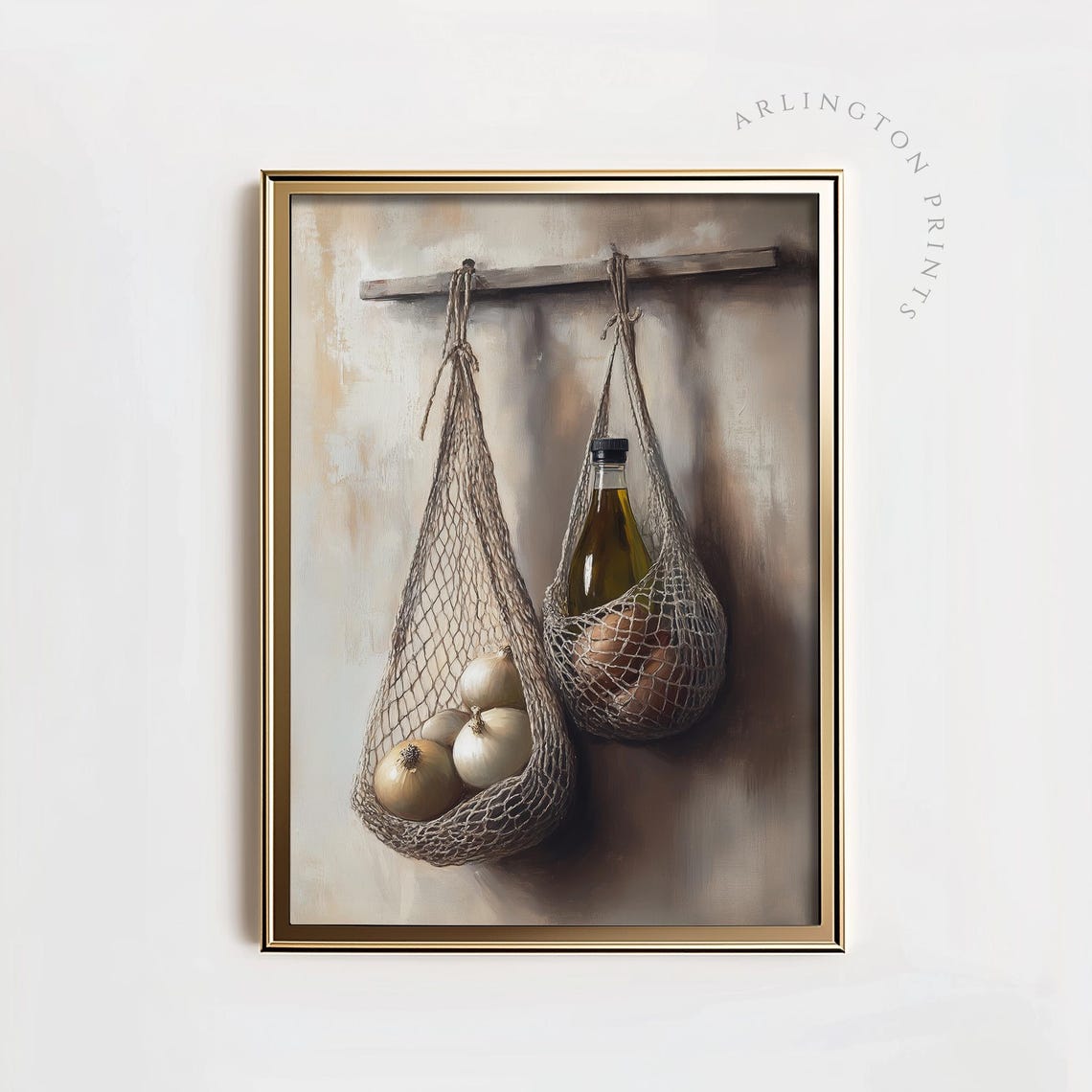 Rustic Farmhouse Kitchen Art Print, Olive Oil Still Life