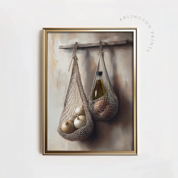 Rustic Farmhouse Kitchen Art Print, Olive Oil Still Life