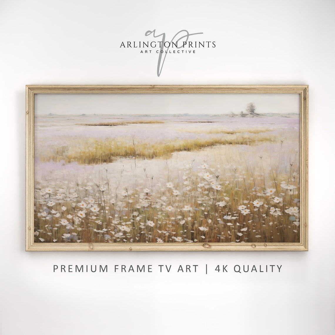 Spring Meadow Wildflowers Soft Pastel Country Landscape Art Poster