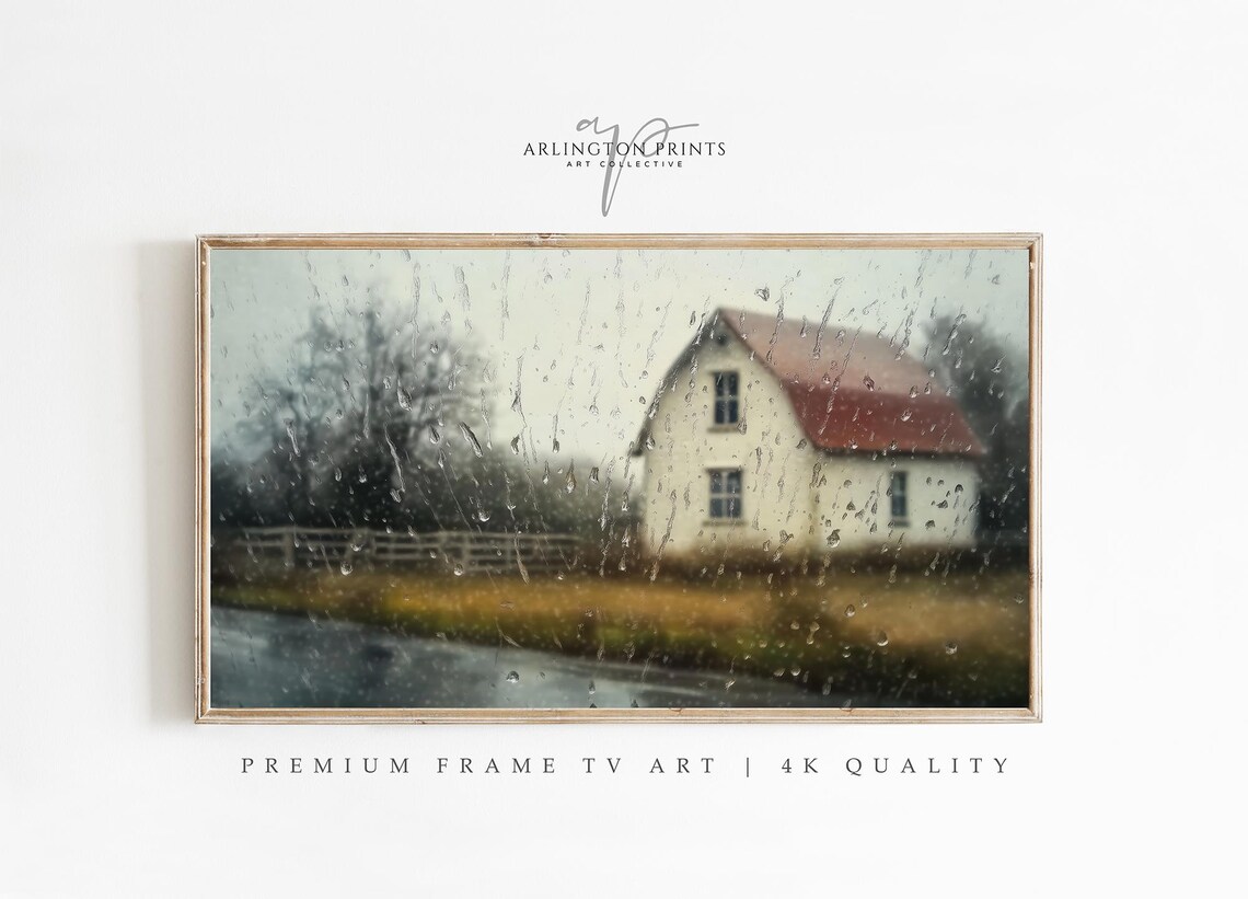 Rainy Spring Cottage, Moody Rustic Window View