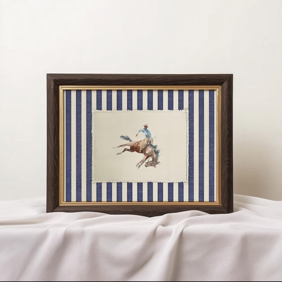 Vintage Rodeo Cowboy Poster, Western Bedroom Decor
