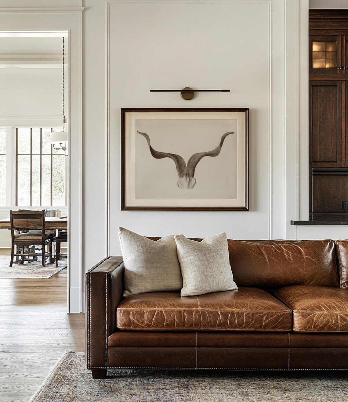 Longhorn Skull Neutral Minimalist Boho Farmhouse Animal Poster - Image 4