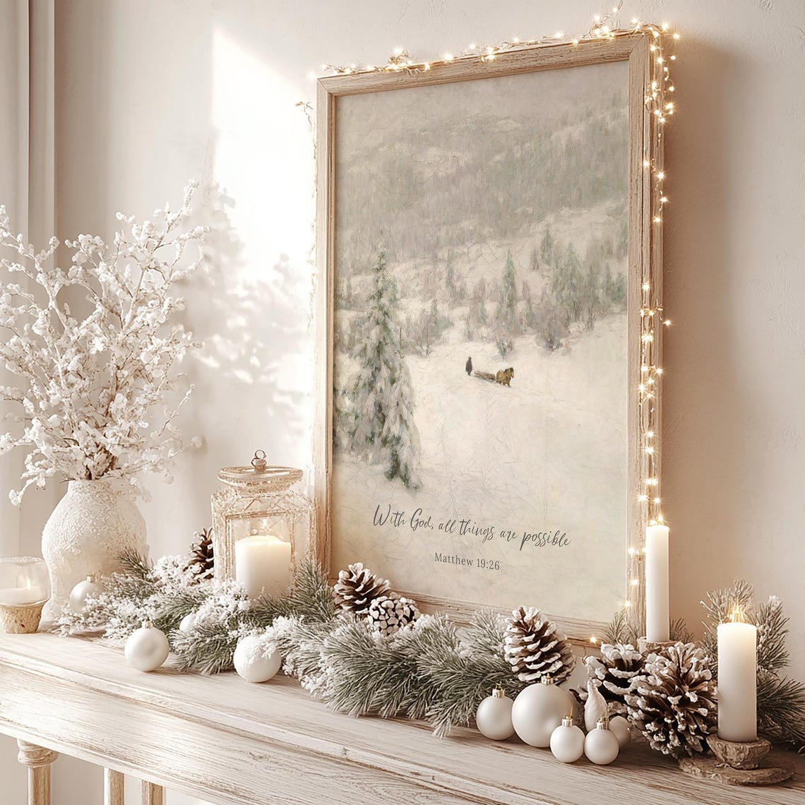 With God All Things Are Possible Matthew 1926 Christmas Poster - Image 4