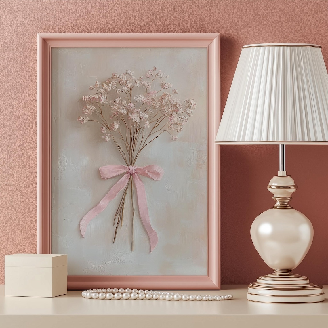 Vintage White Flowers Botanical Farmhouse Art Print - Image 3