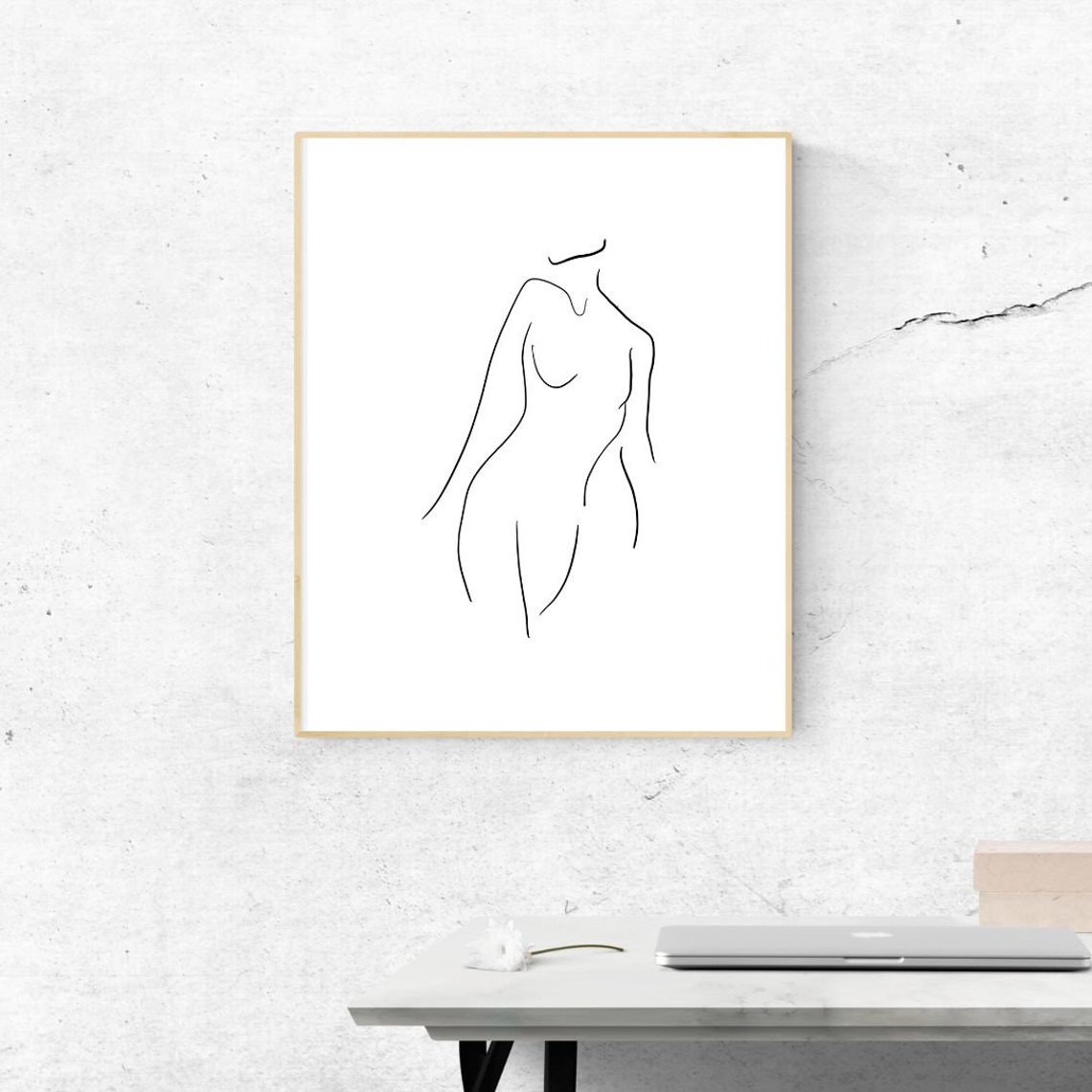 Woman Line Drawing Art Print Movement Minimalist Female Body Modern Poster Feminist - Image 2