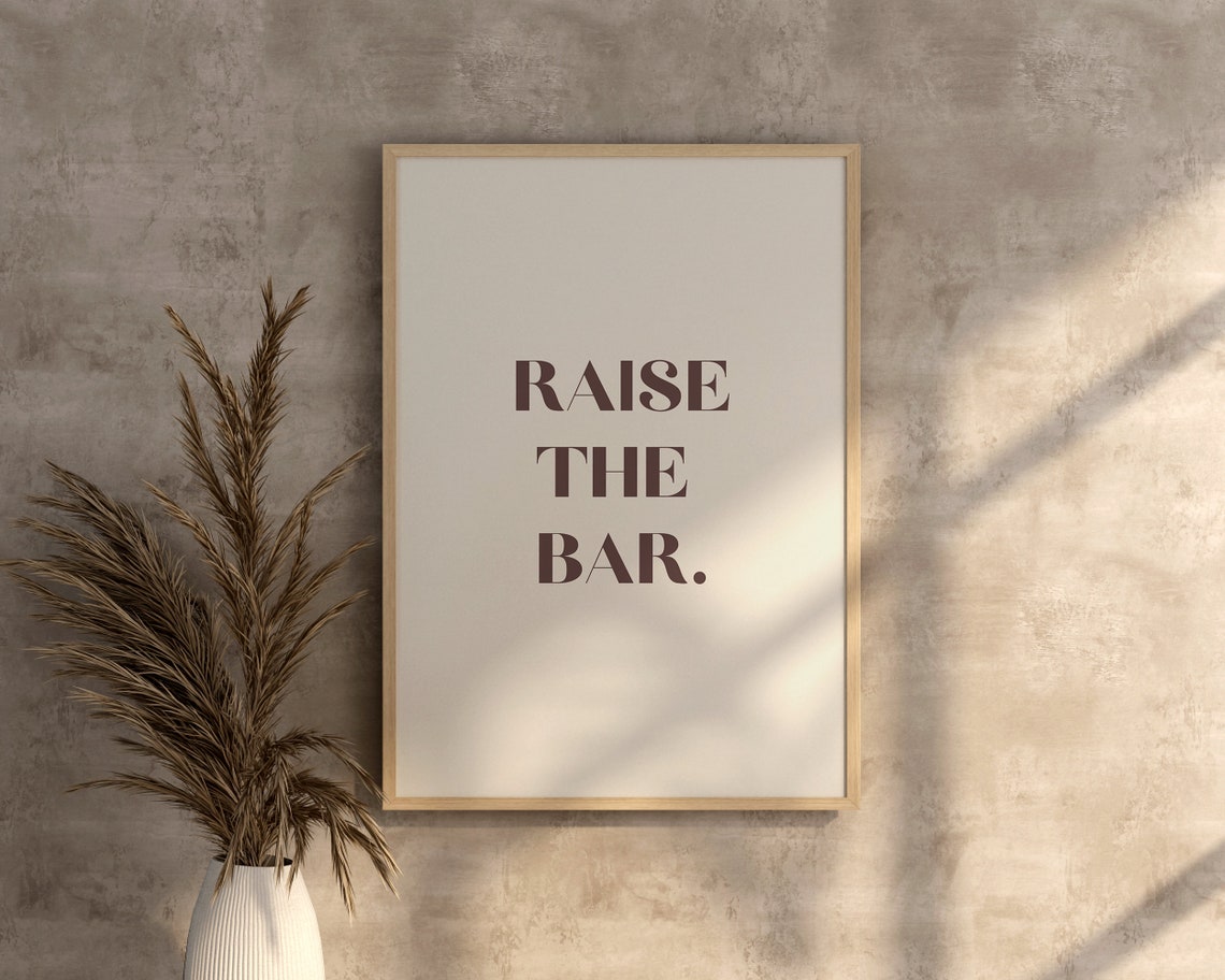 Raise The Bar Minimalist Typography Bar Cart Cheers Sign Poster - Image 3