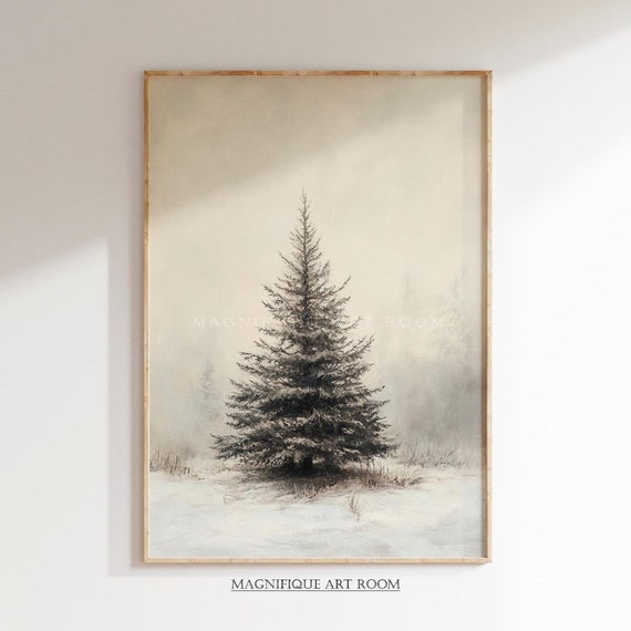 Christmas Tree Rustic Farmhouse Wall Art Print