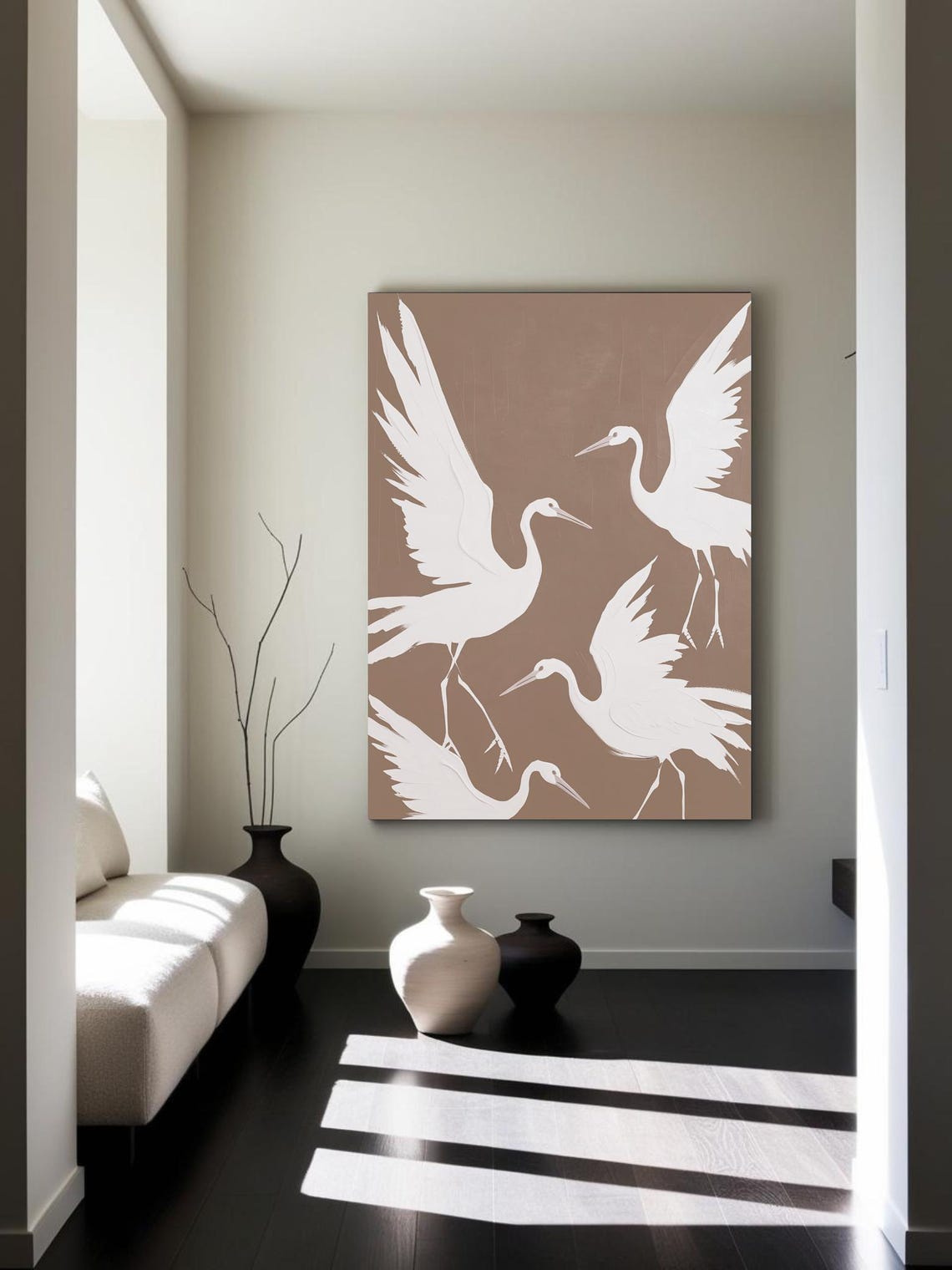 Wabi Sabi Flying Crane, Japandi Decor Gift - Image 3