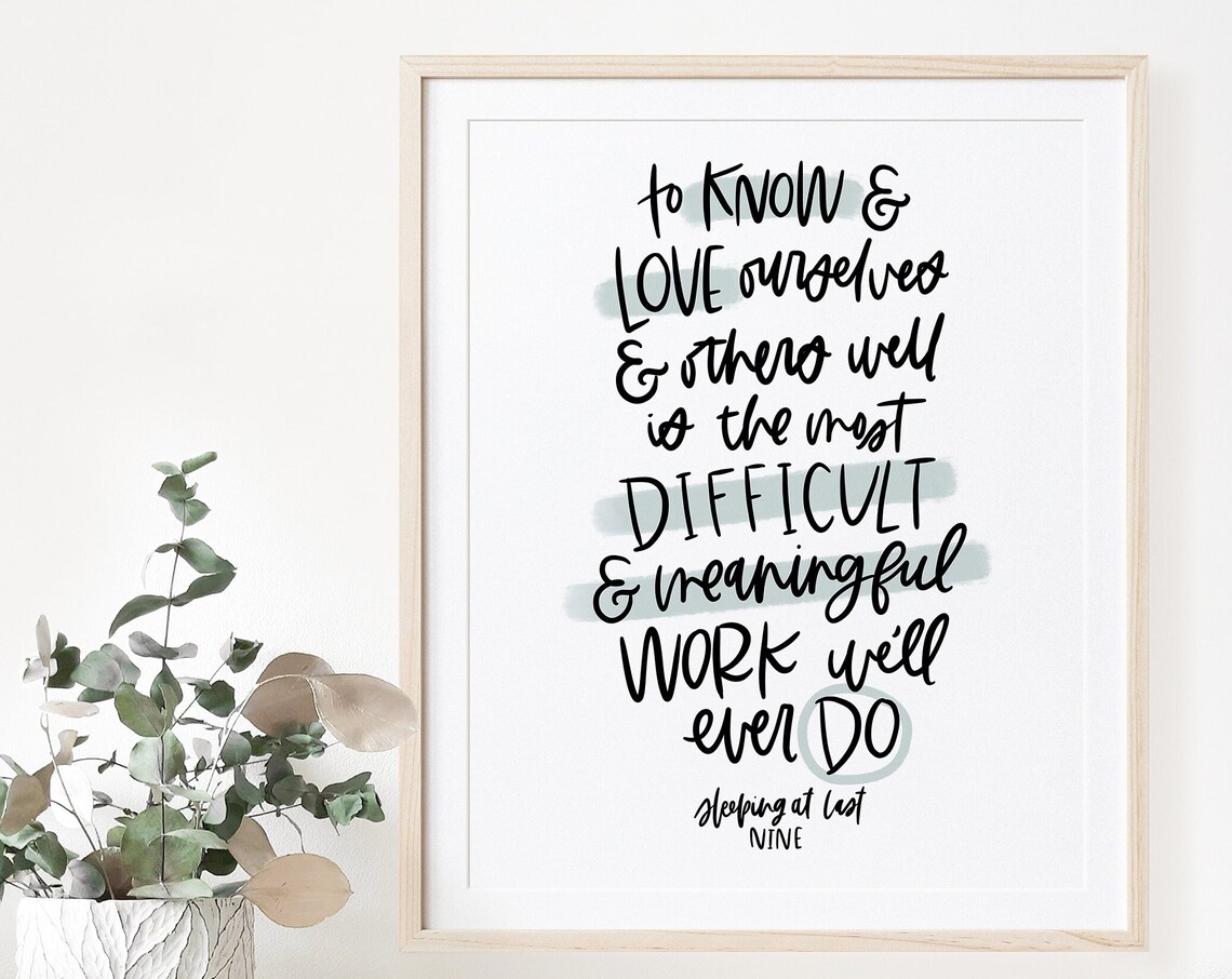 Enneagram 9 Sleeping at Last Lyrics Art Print