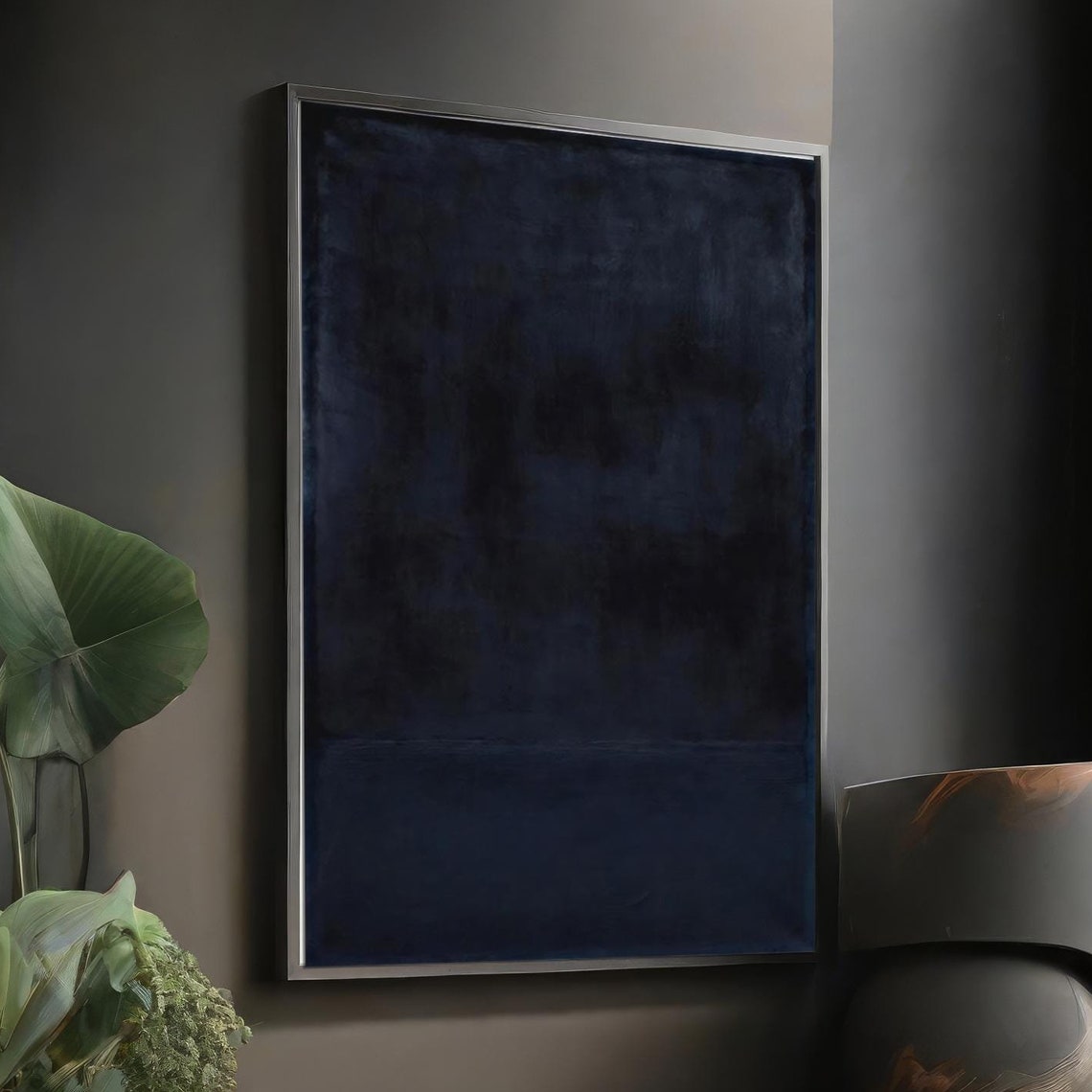 Rothko Style Midnight Navy Dark Abstract Color Field Art Poster