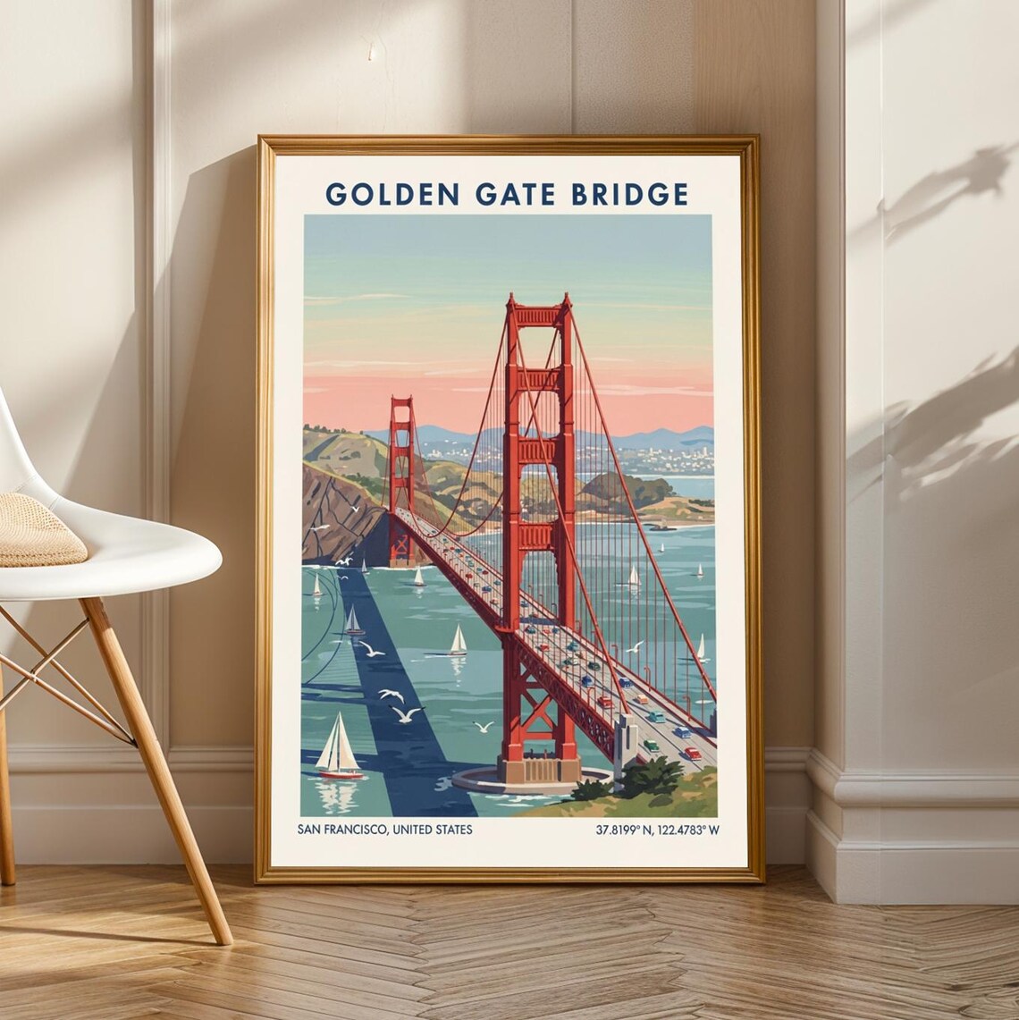 Golden Gate Bridge Travel Poster, San Francisco Wall Art