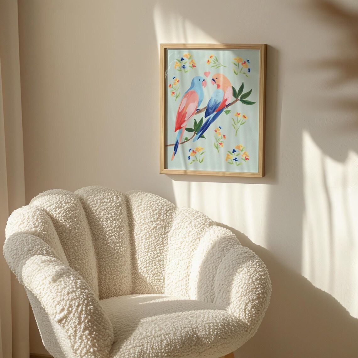 Love Birds Print, Cute Valentine Wall Art - Image 3