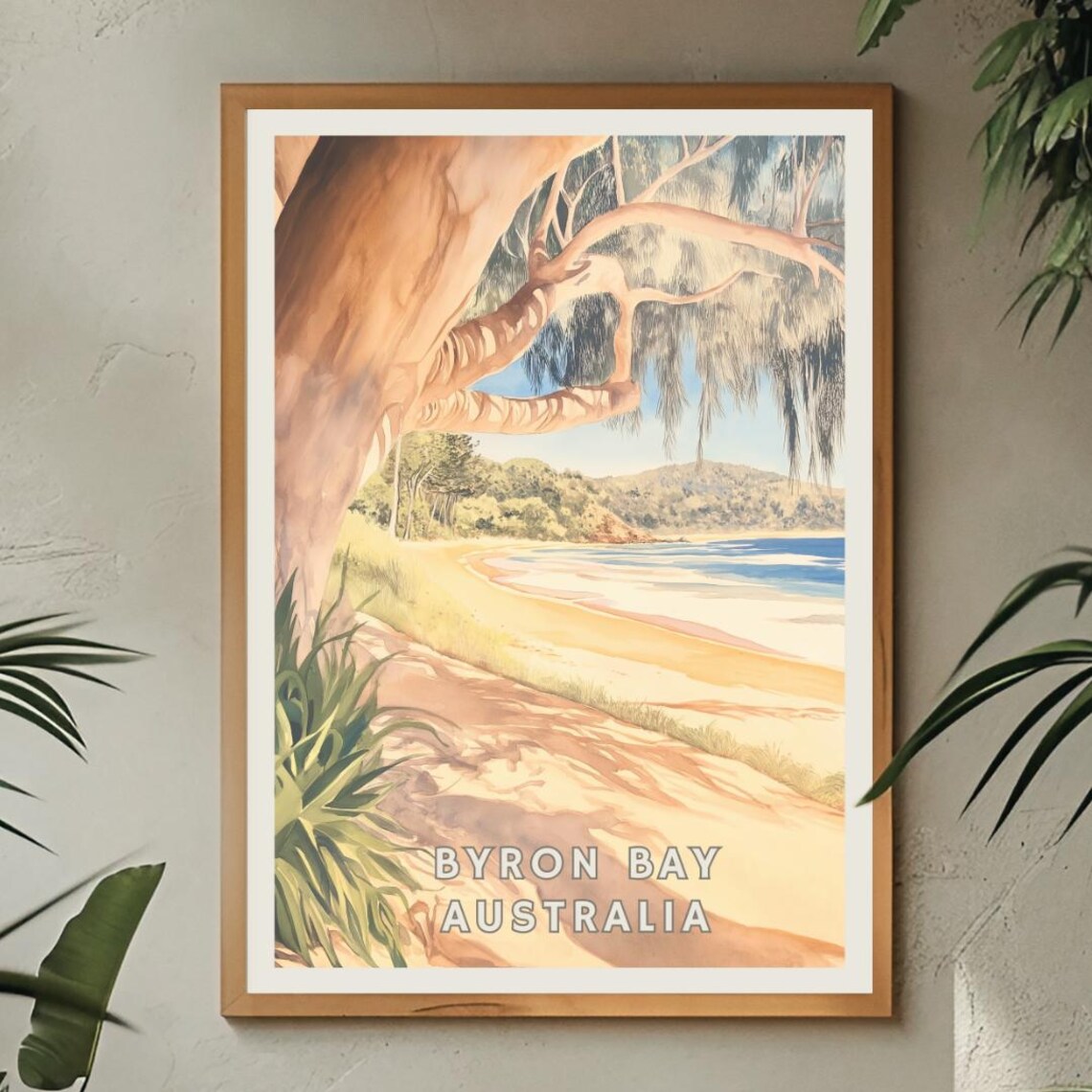 Byron Bay Australia Travel Poster, Coastal Beach Scene - Image 2