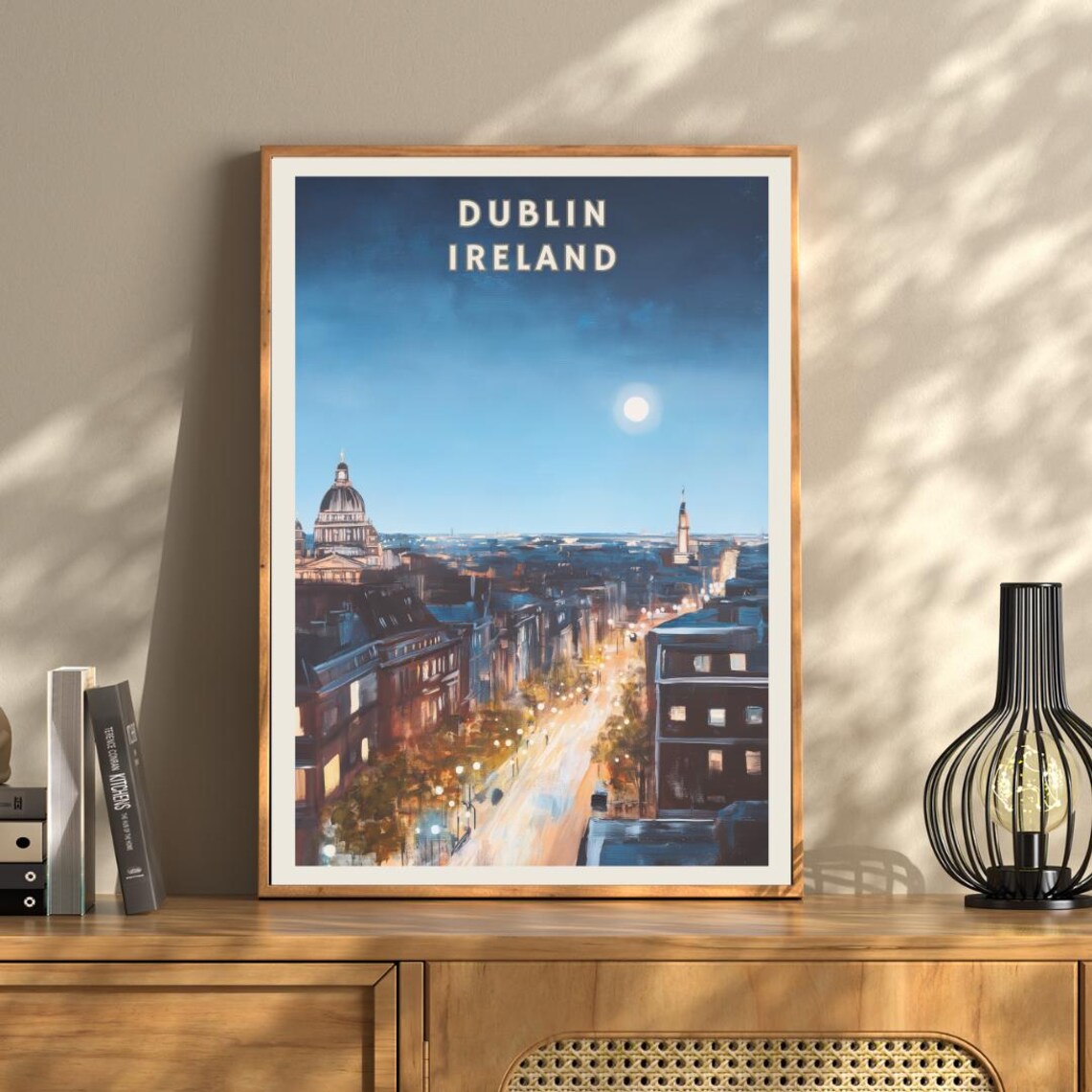 Dublin Ireland Poster, City At Night Urban Landscape - Image 3