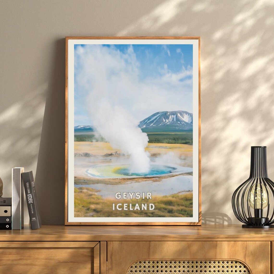 Geysir Iceland Travel Poster, Geothermal Landscape - Image 3