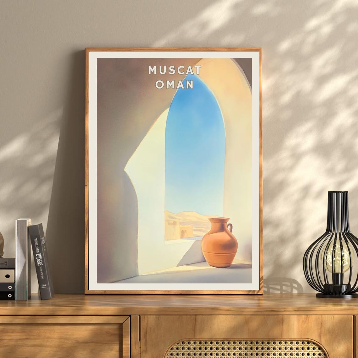 Muscat Oman Poster Desert Architecture Wall Art Middle Eastern Minimalist Print Travel Decor For Office Entryway Gallery Wall - Image 3