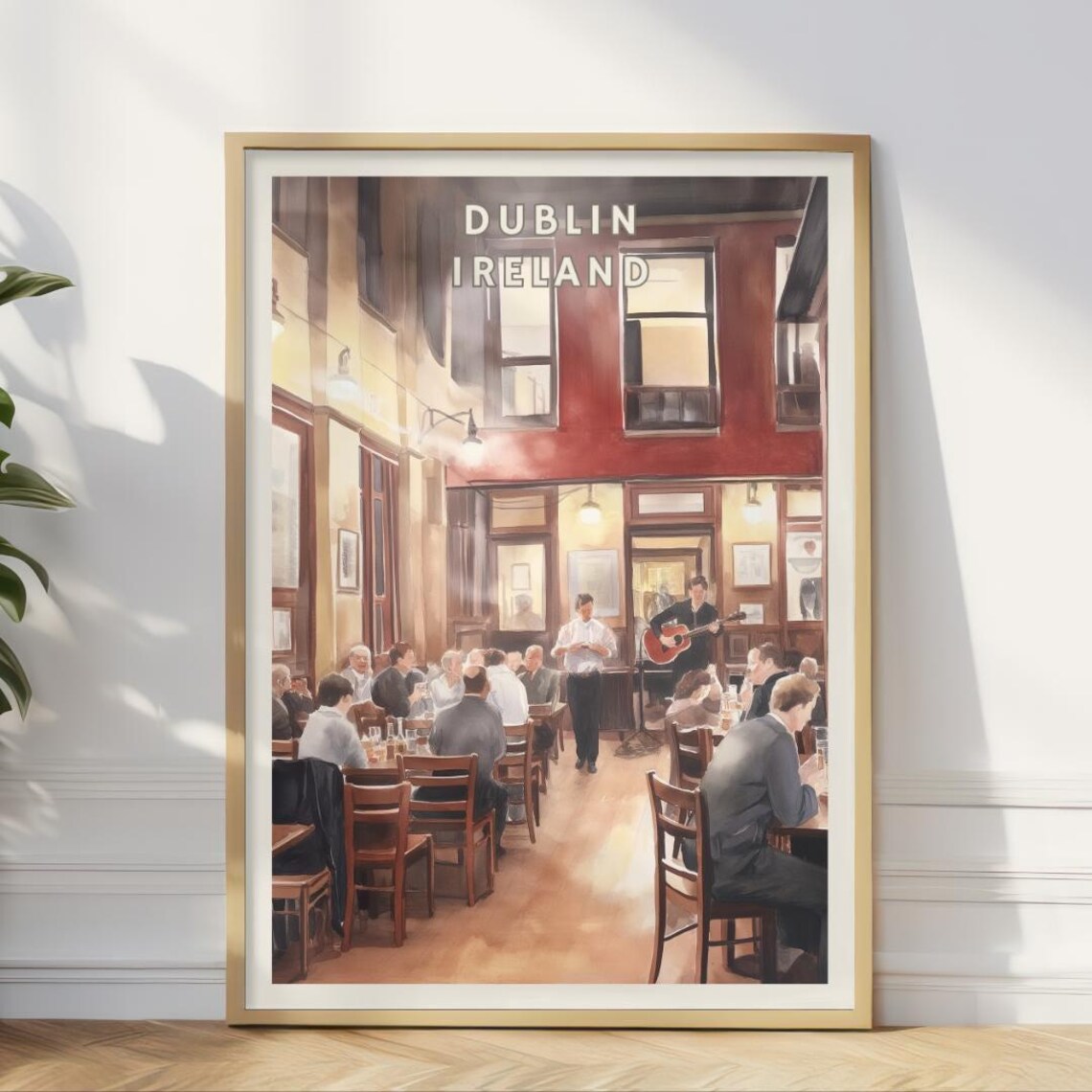Dublin Ireland Poster, Traditional Irish Pub