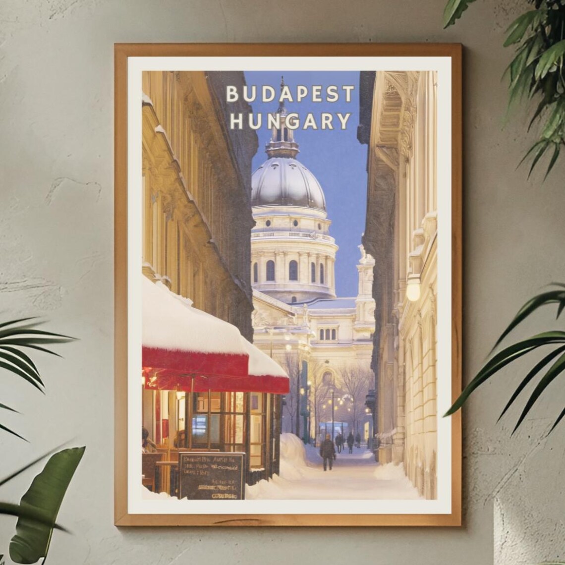 Budapest Hungary Poster, Snowy Christmas Travel Decor - Image 2