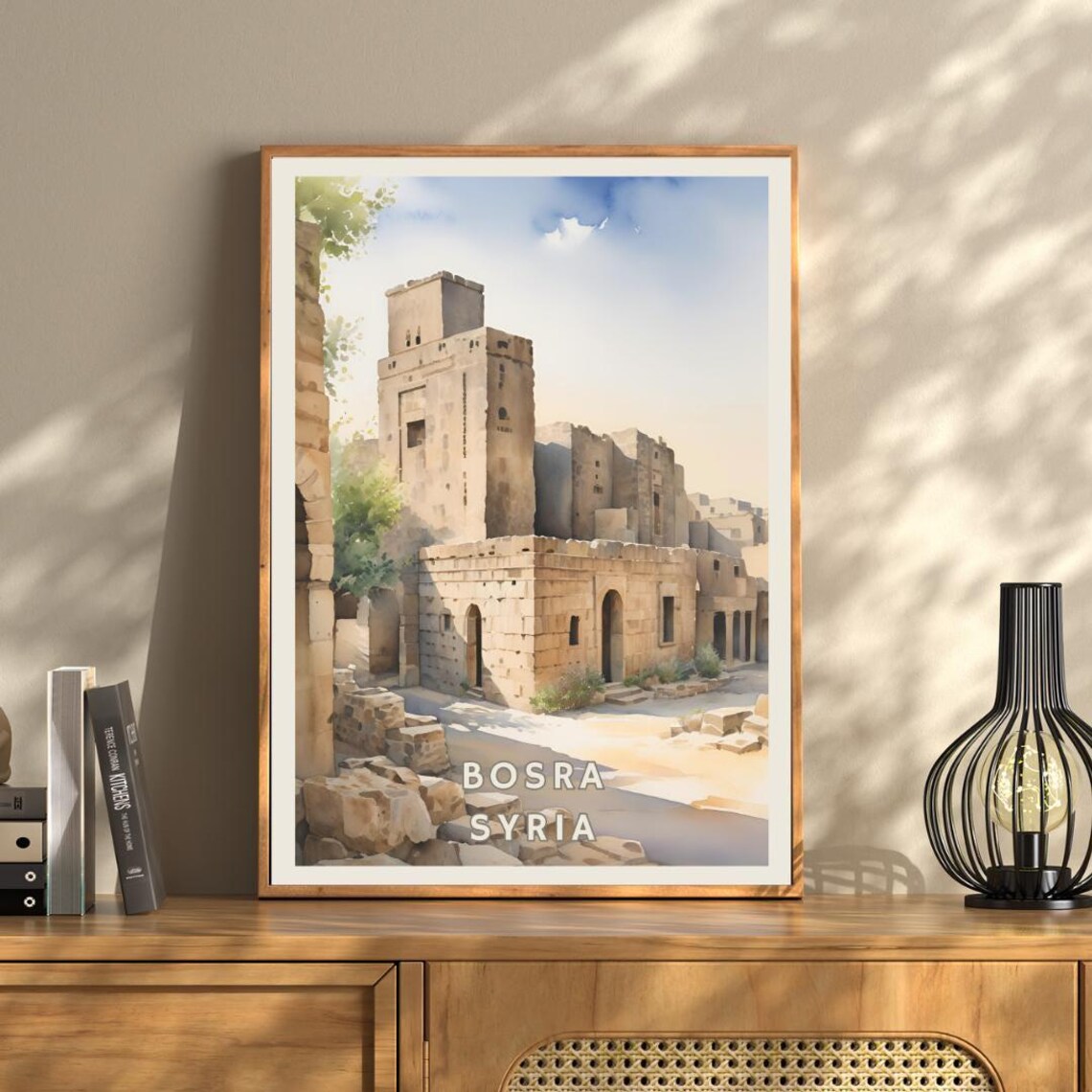 Bosra Syria Travel Poster, Ancient Cityscape - Image 2