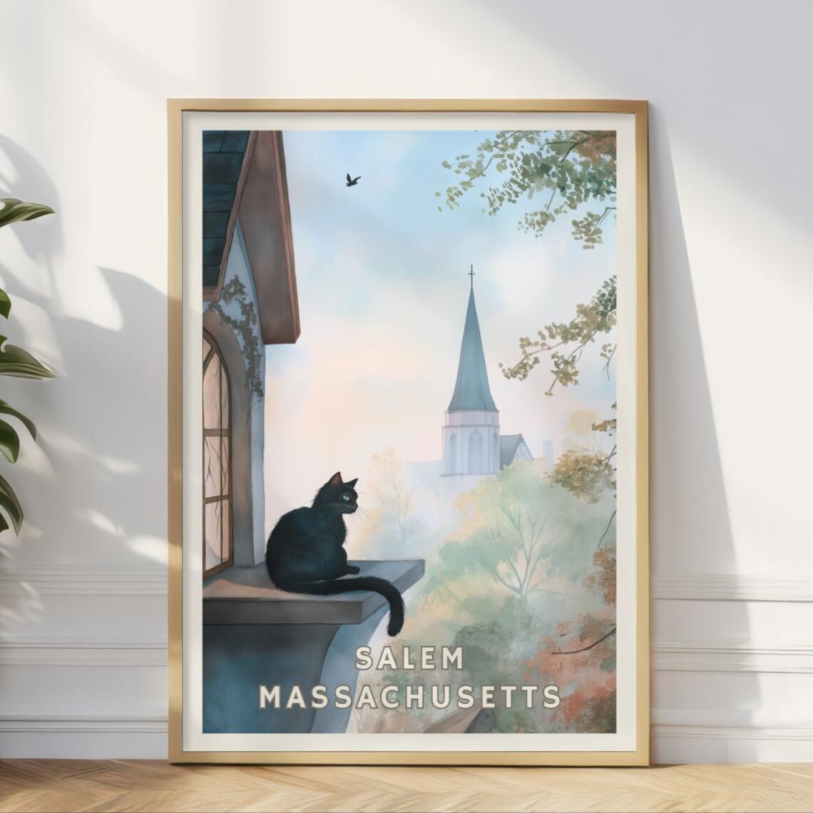 Salem Massachusetts, Witch City Gothic Autumn Poster
