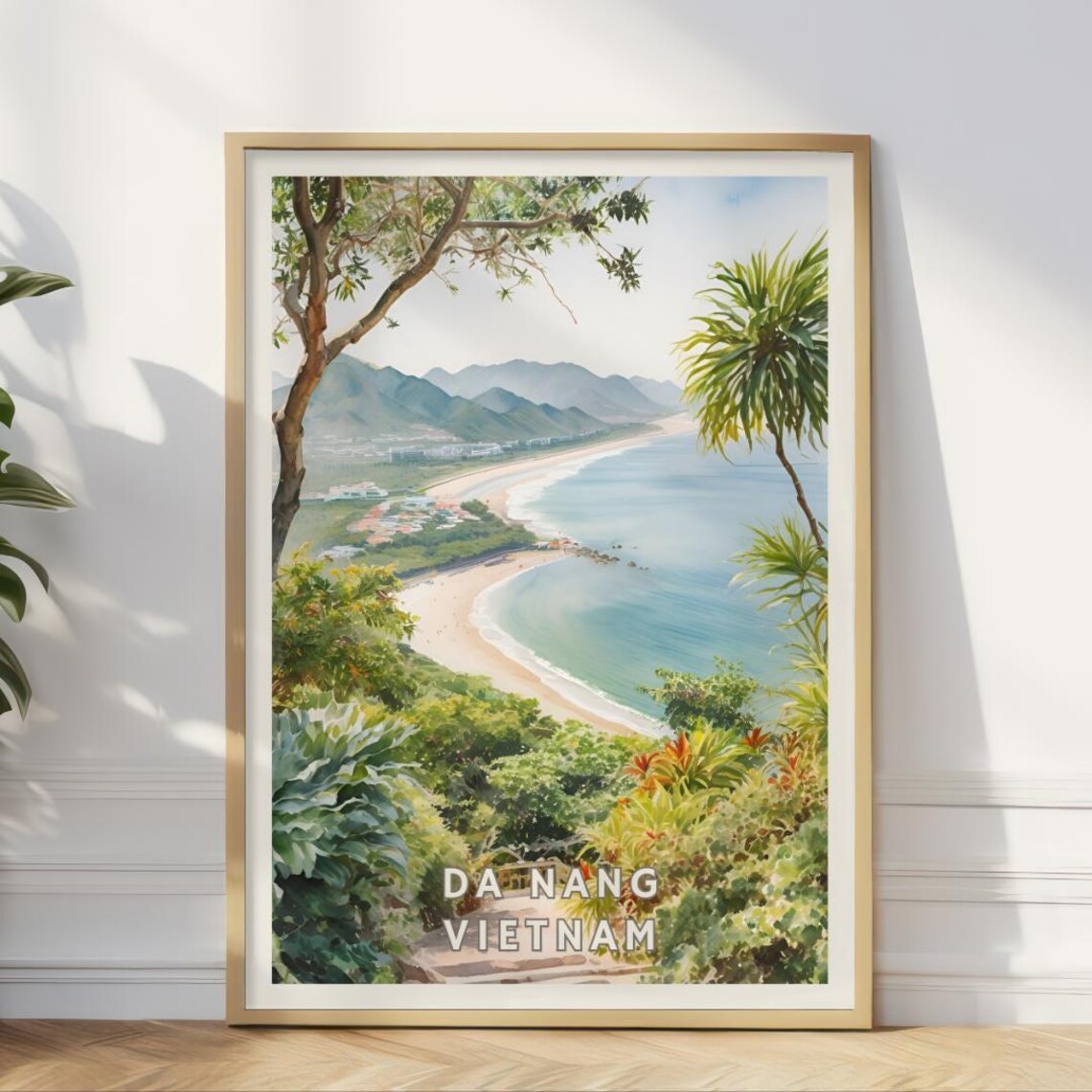 Da Nang Vietnam Travel Poster, Tropical Beach