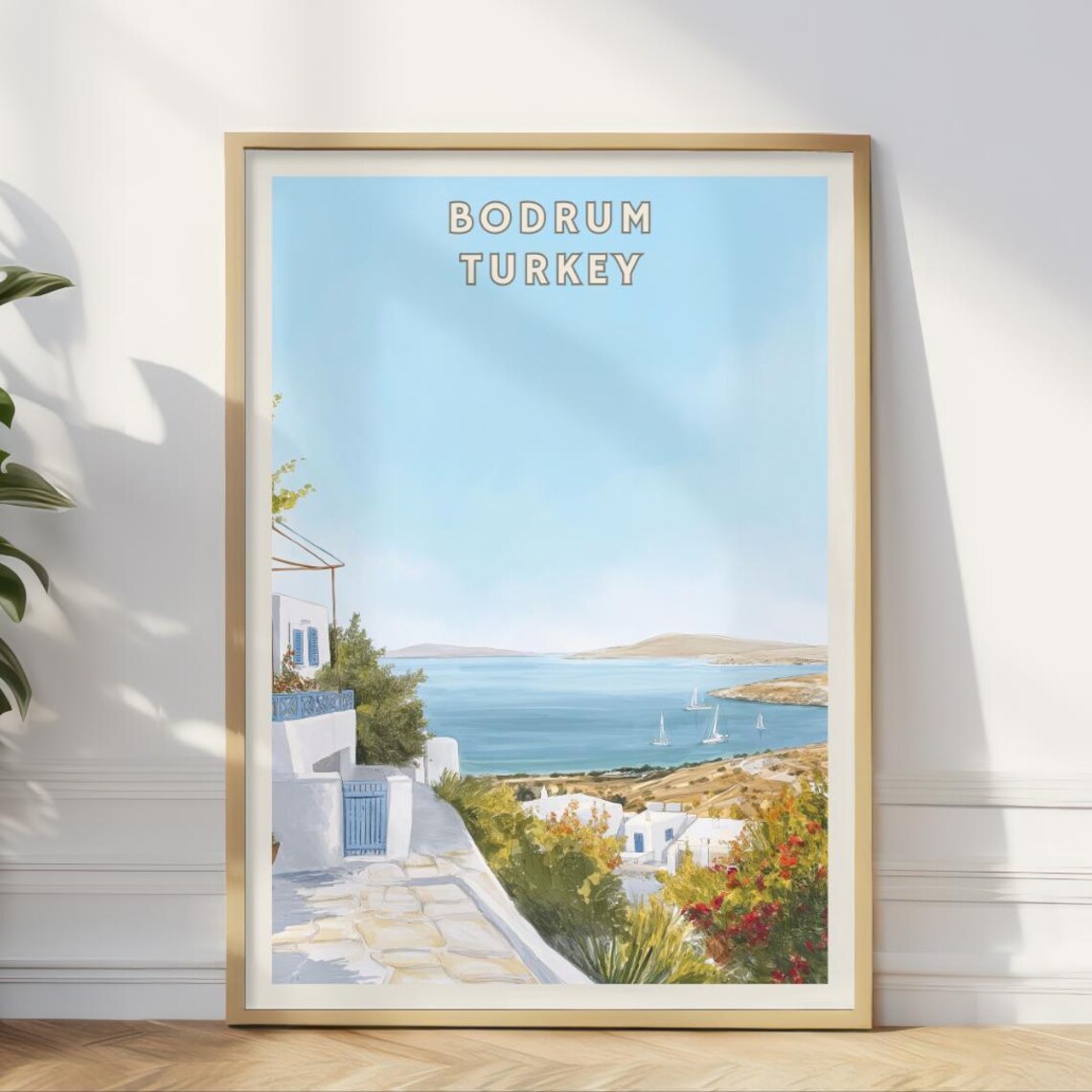 Bodrum Turkey, Mediterranean Travel Poster