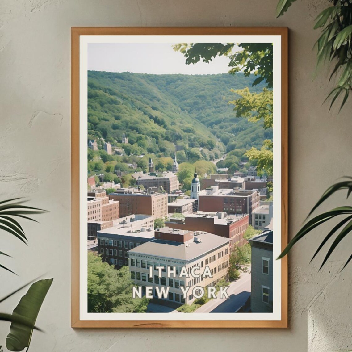 Ithaca New York Travel Poster, Scenic Cityscape - Image 2