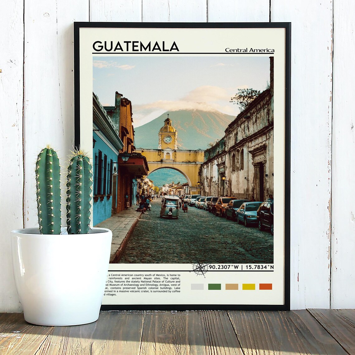 Antigua Guatemala Santa Catalina Arch Colonial Street Poster - Image 3