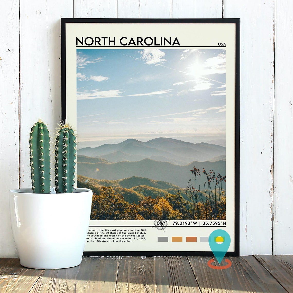 North Carolina Blue Ridge Mountains Scenic Travel Photo Poster - Image 3