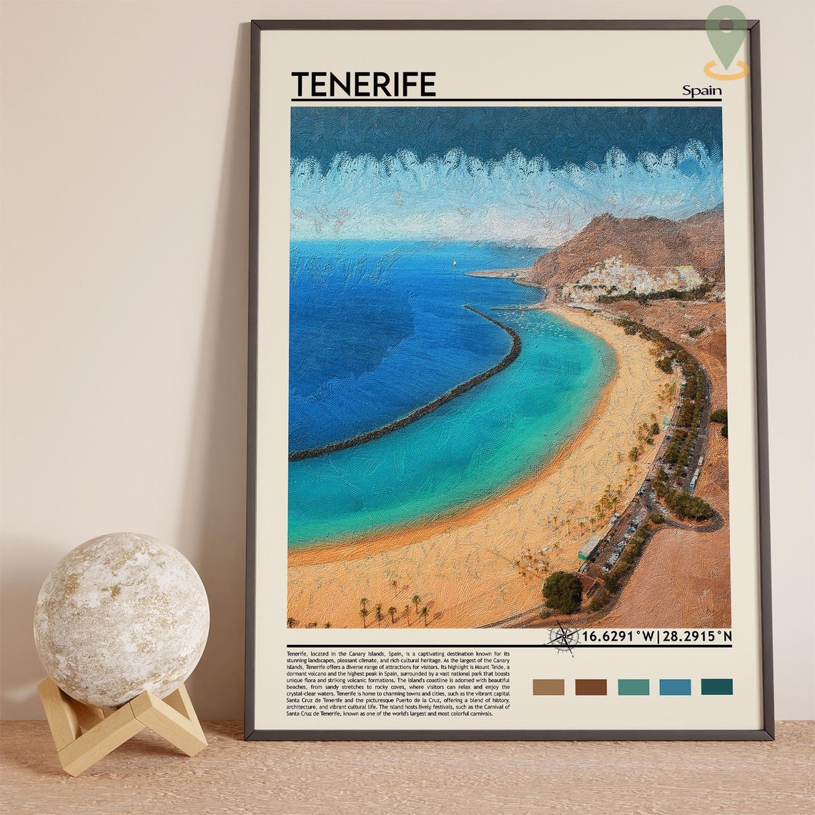 Tenerife Print Tenerife Poster Tenerife Wall Art Tenerife Travel Print Tenerife Art Print Tenerife Artwork Canary Island Print Spain - Image 3