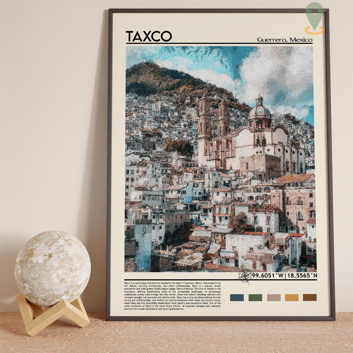 Taxco Mexico Guerrero Santa Prisca Church Hillside Town Poster - Image 3