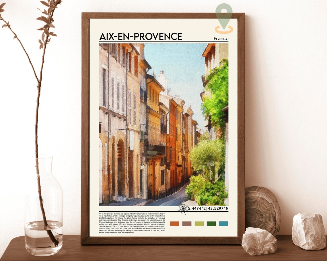 Aix En Provence France Old Town Street Architecture Coordinate Poster