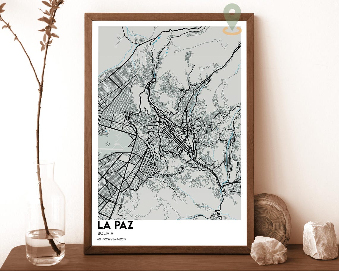 La Paz Map La Paz Map Print La Paz Wall Art La Paz Travel Poster La Paz Poster La Paz Photo La Paz City Map La Paz Bolivia Poster - Image 4