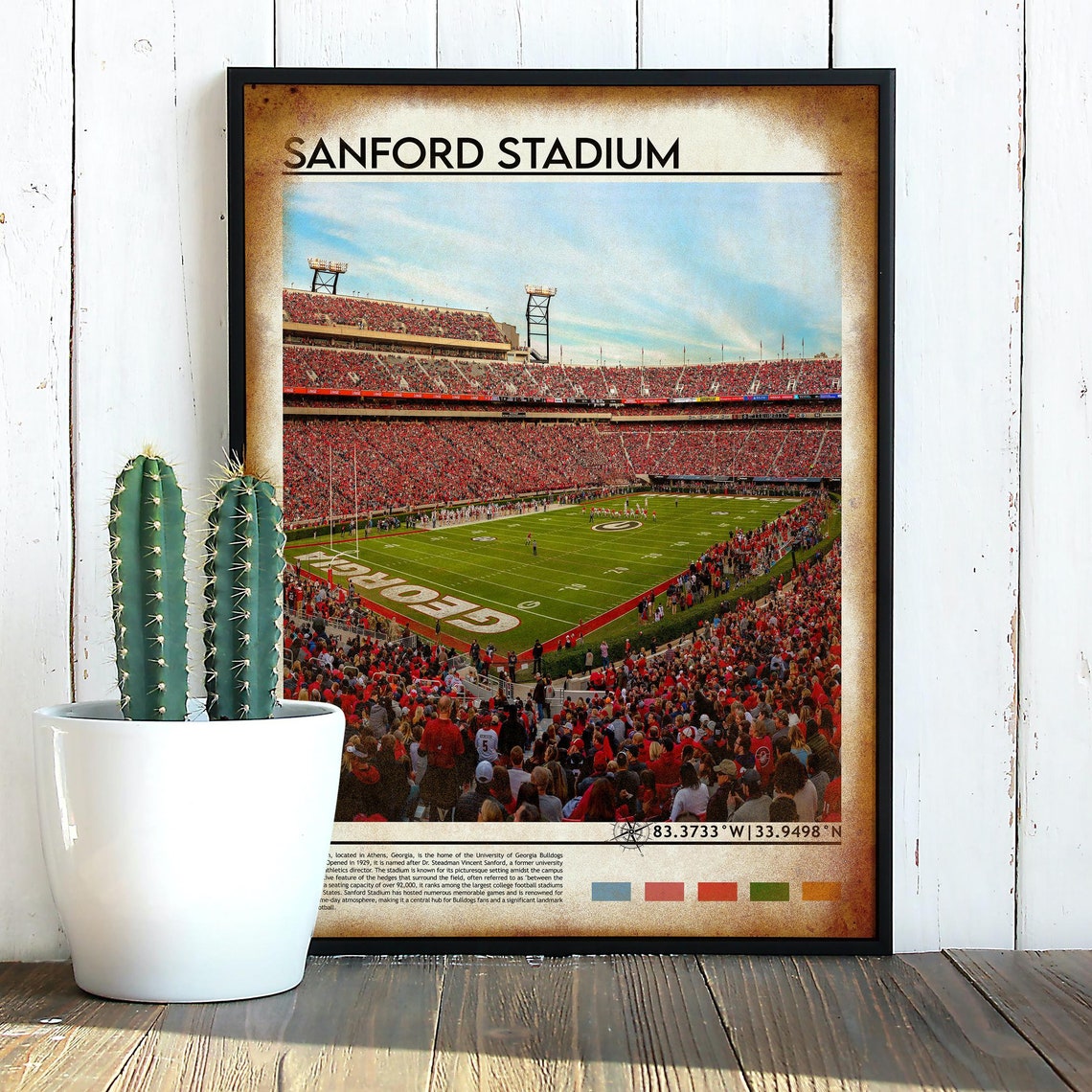 Sanford Stadium Athens Georgia College Football Game Day Poster - Image 4
