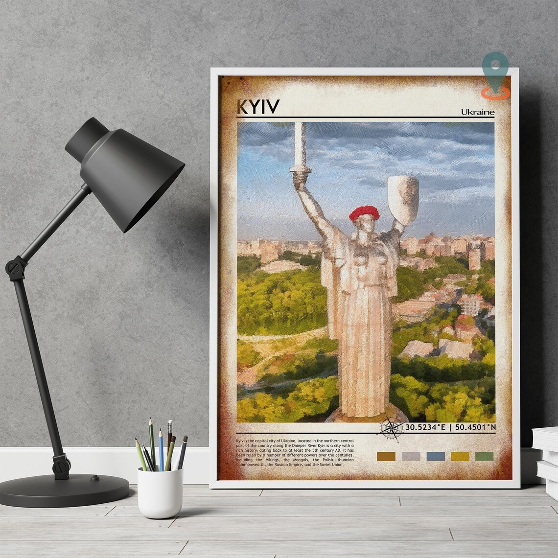 Kyiv Ukraine Motherland Monument Statue Scenic Landmark Poster - Image 4