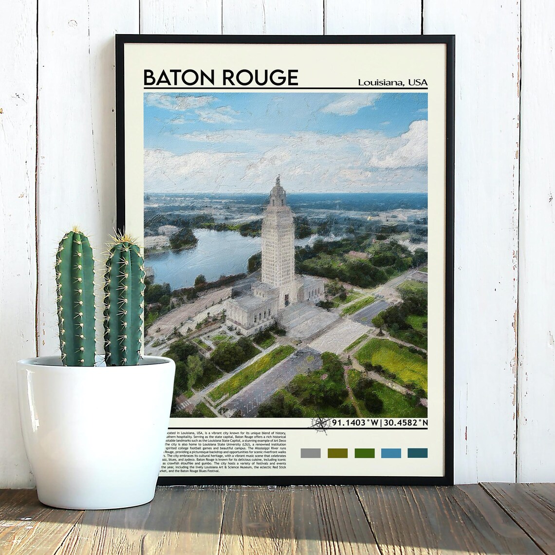 Baton Rouge Louisiana State Capitol Tower Photo Travel Wall Art - Image 5