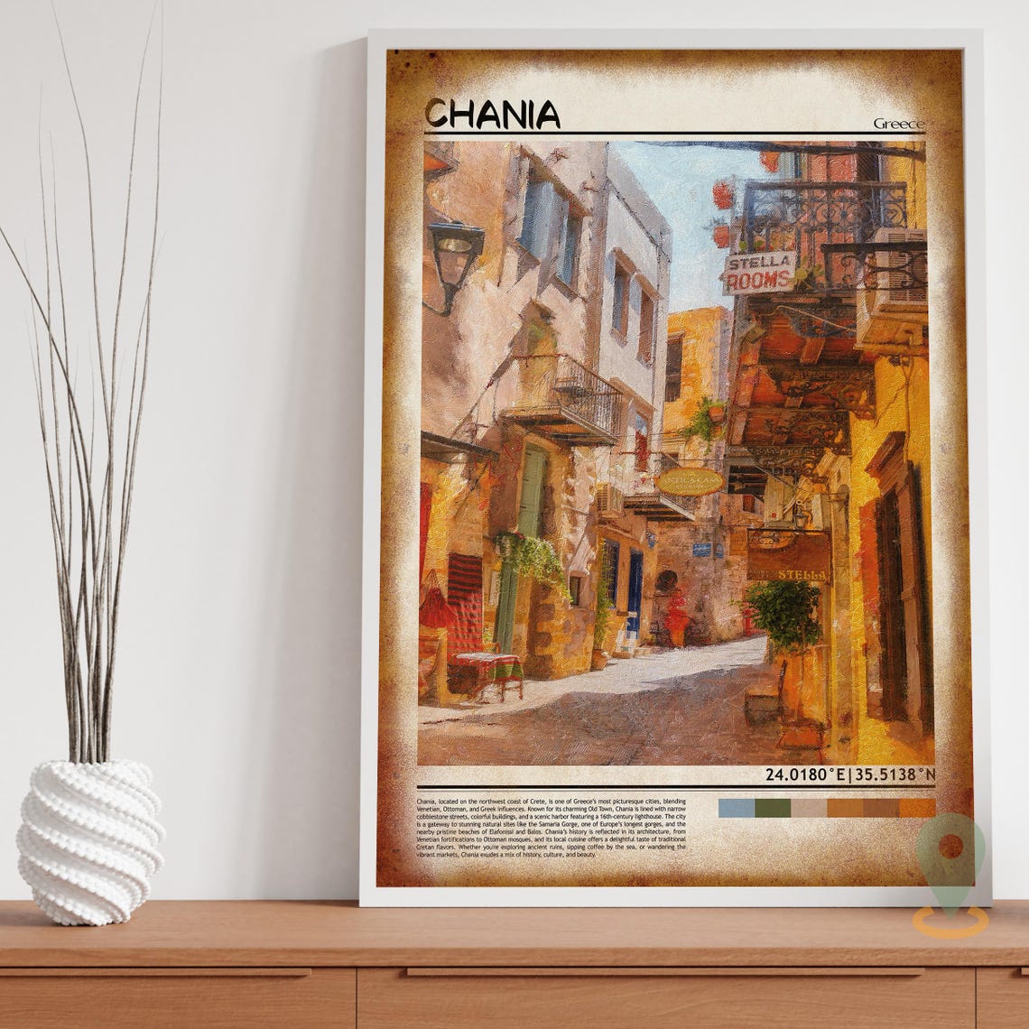 Chania Print Chania Wall Art Chania Poster Chania Photo Chania Poster Print Chania Travel Poster Chania Greece Crete Poster - Image 3